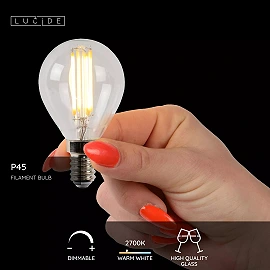 P45 Filament LED bulb E14 1x4 W 2700 K dimmable transparent (Lucide)