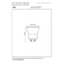 MR11 LED bulb GU10 (MR11) 1x4 W 2200–3000 K dimmable black (Lucide)