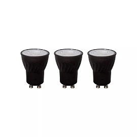 MR11 set of 3 LED bulb GU10 (MR11) 3x3.8 W 2700 K dimmable black (Lucide)