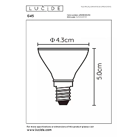 G45 LED bulb E14 1x5 W 2700 K dimmable black (Lucide)