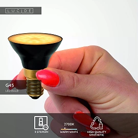 G45 LED bulb E14 1x5 W 2700 K dimmable black (Lucide)