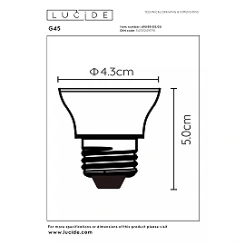 G45 LED bulb E27 1 × 5 W 450 lm 2700 K dimmable black (Lucide)