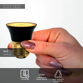 G45 LED bulb E27 1 × 5 W 450 lm 2700 K dimmable black (Lucide)