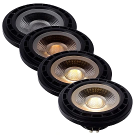 ES111 — LED bulb GU10 12W, 2200–3000K, 820 lm, Black (Lucide)