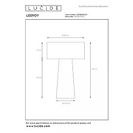 LEEROY galda lampa Ø30 1 x 40 W E27 taupe (Lucide)