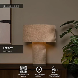 LEEROY galda lampa liela 1 x 40 W E27 taupe (Lucide)