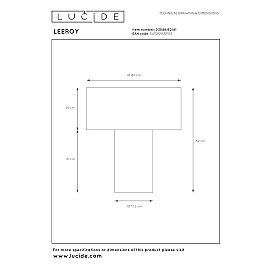 LEEROY galda lampa liela 1 x 40 W E27 taupe (Lucide)