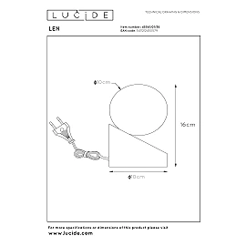 LEN table lamp Ø 10 cm 1xG9 grey (Lucide)