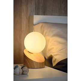 LEN table lamp Ø 10 cm 1xG9 light wood look (Lucide)