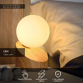 LEN table lamp Ø 10 cm 1xG9 light wood look (Lucide)