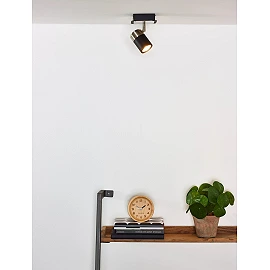 LENNERT griestu prožektors GU10 LED 1x5W 3000K melns (Lucide)