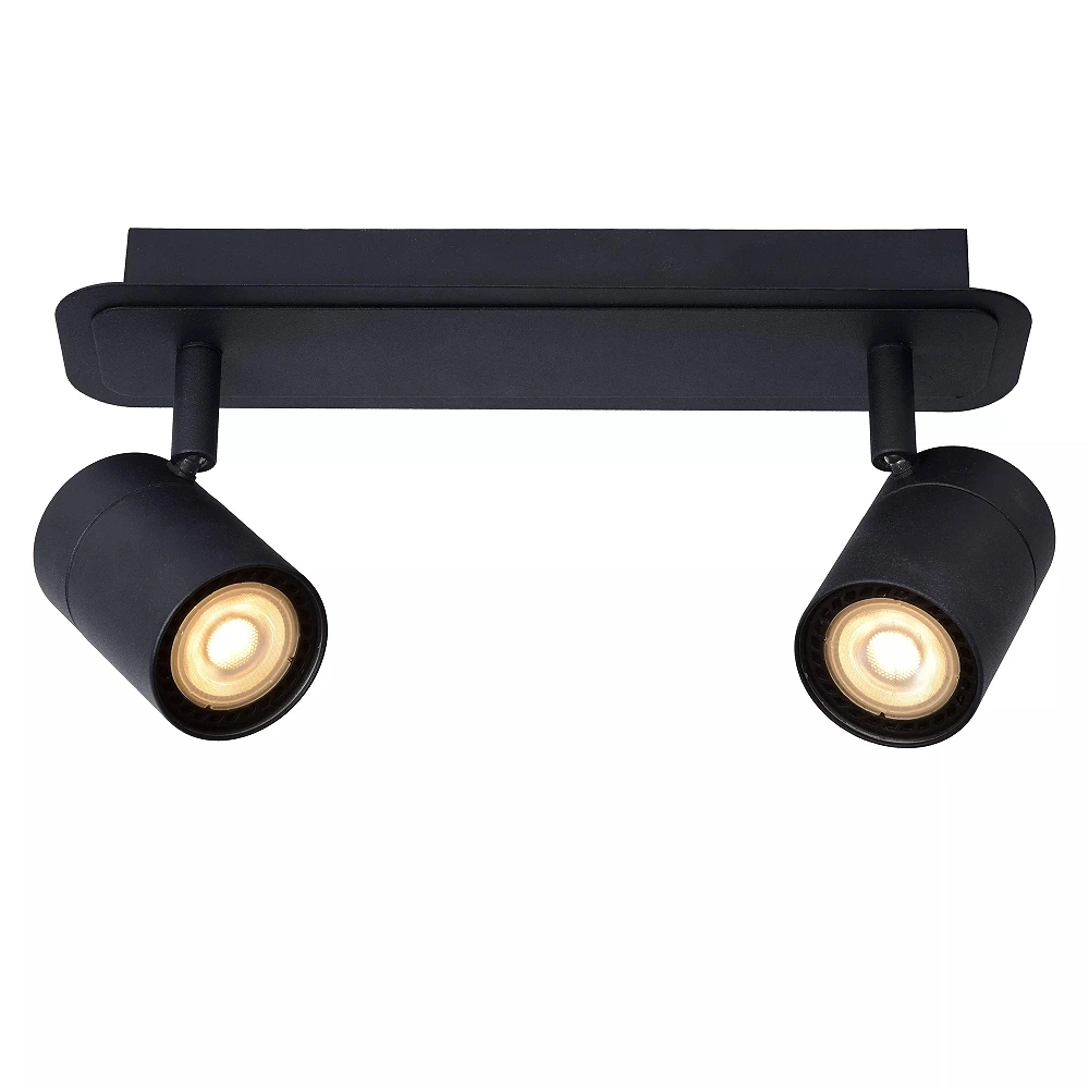 LENNERT Bathroom ceiling spotlight 2x5W GU10 IP44 Black (Lucide)