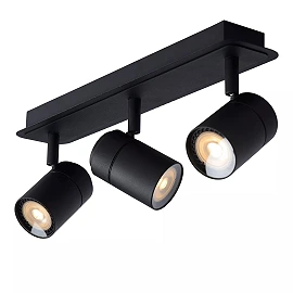 LENNERT vannas istabas griestu prožektors GU10 LED 3x5W 3000K IP44 melns (Lucide)