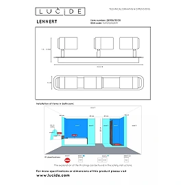 LENNERT vannas istabas griestu prožektors GU10 LED 3x5W 3000K IP44 melns (Lucide)