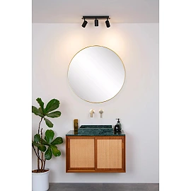 LENNERT vannas istabas griestu prožektors GU10 LED 3x5W 3000K IP44 melns (Lucide)