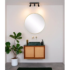 LENNERT vannas istabas griestu prožektors GU10 LED 3x5W 3000K IP44 melns (Lucide)