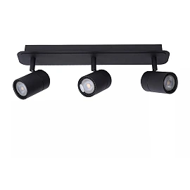 LENNERT vannas istabas griestu prožektors GU10 LED 3x5W 3000K IP44 melns (Lucide)
