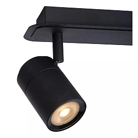 LENNERT vannas istabas griestu prožektors GU10 LED 3x5W 3000K IP44 melns (Lucide)