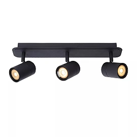 LENNERT vannas istabas griestu prožektors GU10 LED 3x5W 3000K IP44 melns (Lucide)