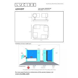 LENNERT vannas istabas griestu prožektors GU10 LED 4x5W 3000K IP44 melns (Lucide)