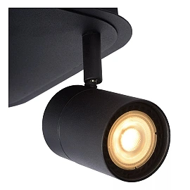LENNERT vannas istabas griestu prožektors GU10 LED 4x5W 3000K IP44 melns (Lucide)