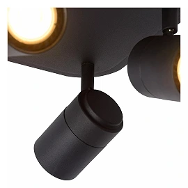 LENNERT vannas istabas griestu prožektors GU10 LED 4x5W 3000K IP44 melns (Lucide)