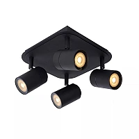 LENNERT vannas istabas griestu prožektors GU10 LED 4x5W 3000K IP44 melns (Lucide)