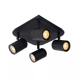 LENNERT bathroom ceiling spotlight GU10 LED 4x5W 3000K IP44 black (Lucide)