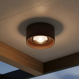 LENZ outdoor ceiling spotlight LED 1x8W 2700K rust brown (Lucide)