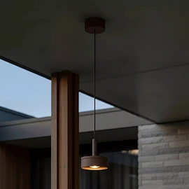 LENZ outdoor pendant light LED 1x8W 2700K rust brown (Lucide)