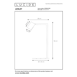 LESLEY galda lampa 1 x 35 W GU10 melna (Lucide)