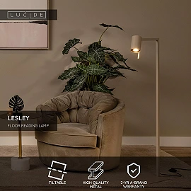 LESLEY stāvlampa lasīšanai 1 x 35 W GU10 taupe (Lucide)