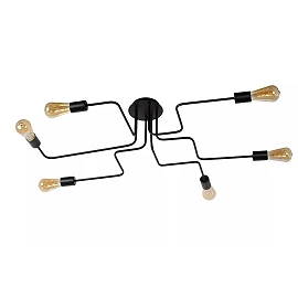 LESTER griestu lampa 6xE27 40W melna (Lucide)