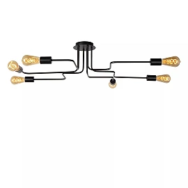 LESTER griestu lampa 6xE27 40W melna (Lucide)