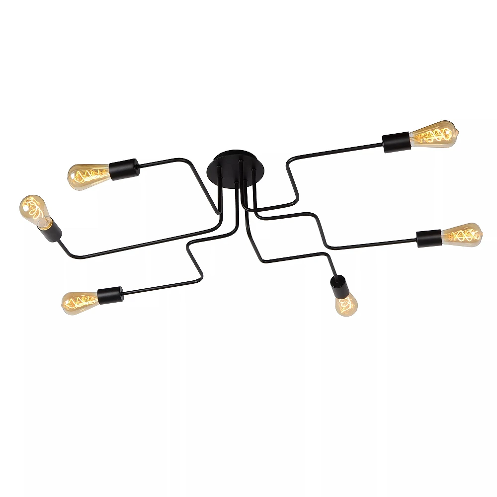 LESTER griestu lampa 6xE27 40W melna (Lucide)