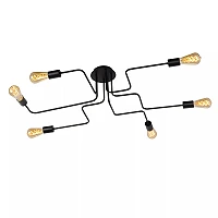 LESTER griestu lampa 6xE27 40W melna (Lucide)