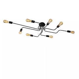LESTER griestu lampa 8xE27 40W melna (Lucide)
