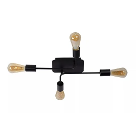 LESTER griestu lampa 4xE27 40W melna (Lucide)