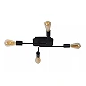 LESTER Flush ceiling light 4xE27 40W Black (Lucide)