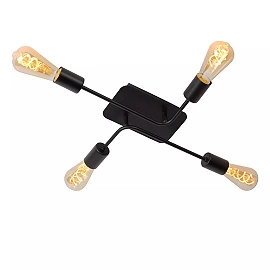 LESTER griestu lampa 4xE27 40W melna (Lucide)