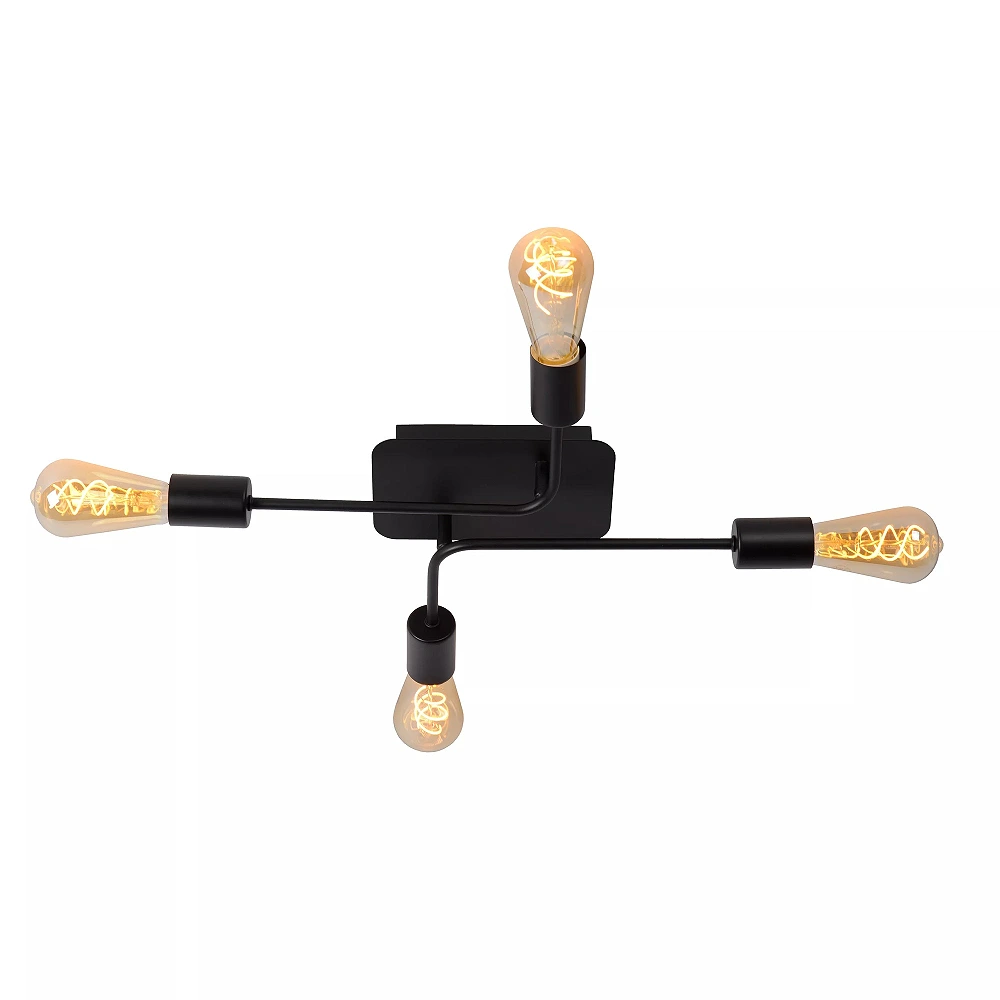 LESTER griestu lampa 4xE27 40W melna (Lucide)