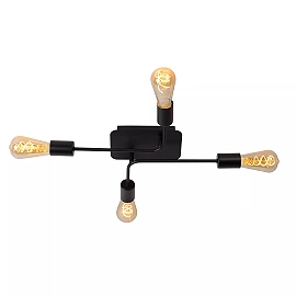 LESTER griestu lampa 4xE27 40W melna (Lucide)