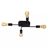 LESTER Flush ceiling light 4xE27 40W Black (Lucide)