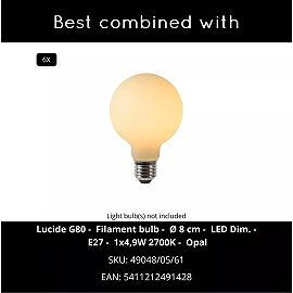 LESTER griestu lampa 6xE27 40W matēta zelta/misiņa (Lucide)