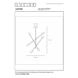 LESTER griestu lampa 6xE27 40W matēta zelta/misiņa (Lucide)