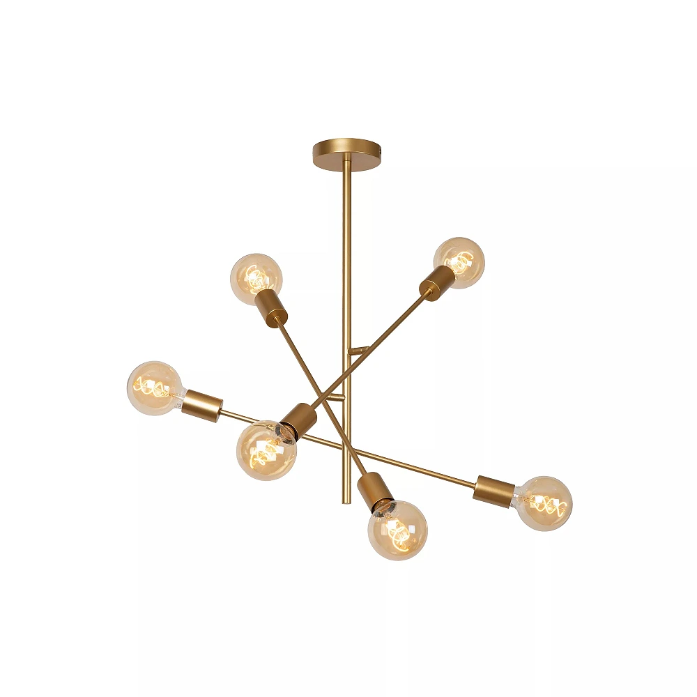 LESTER griestu lampa 6xE27 40W matēta zelta/misiņa (Lucide)