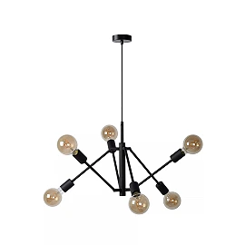 LESTER piekaramā lampa 6xE27 40W melna (Lucide)