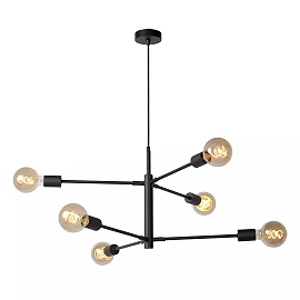 LESTER piekaramā lampa 6xE27 40W melna (Lucide)