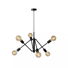 LESTER piekaramā lampa 6xE27 40W melna (Lucide)
