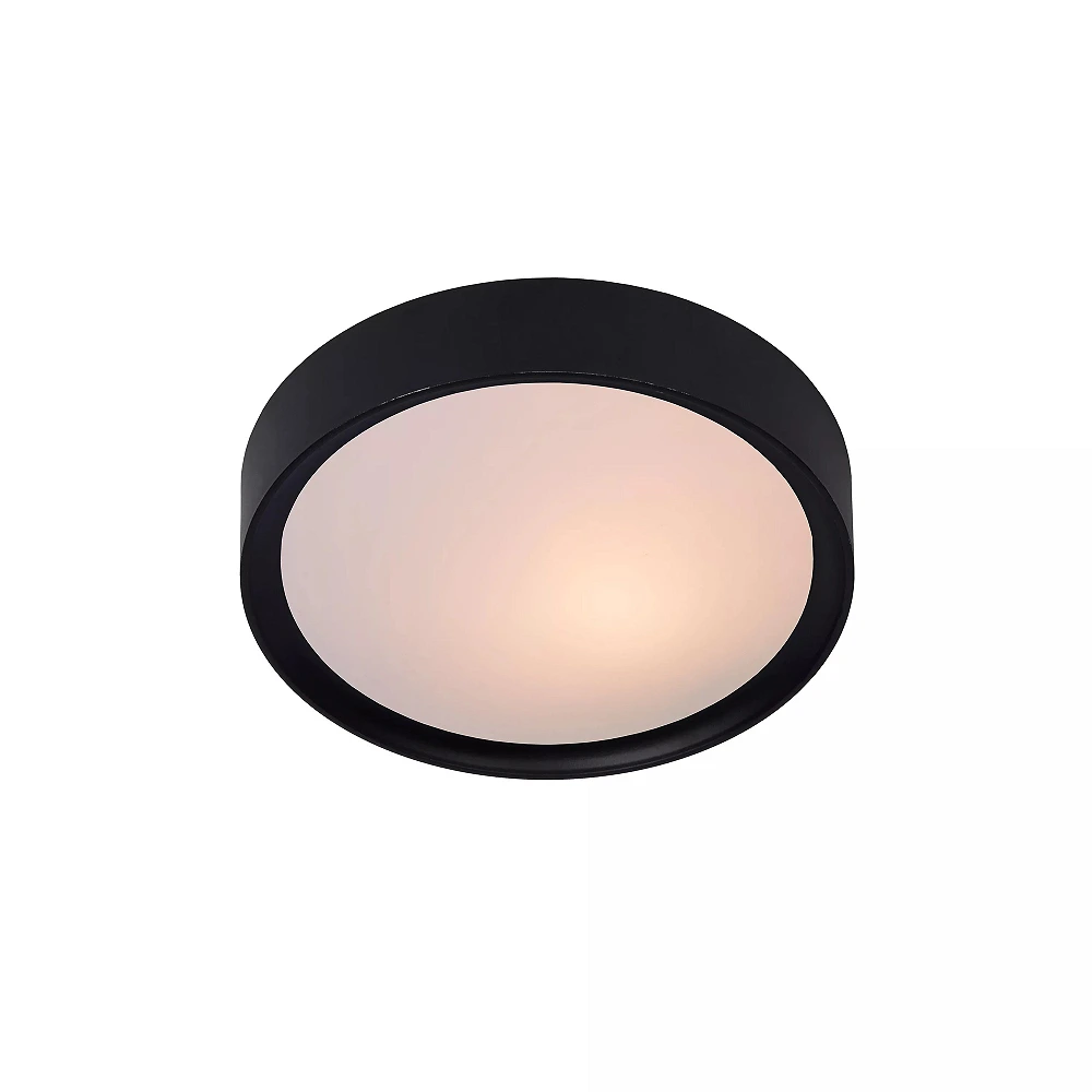 LEX Flush ceiling light Ø25cm 1x9W E27 black (Lucide)